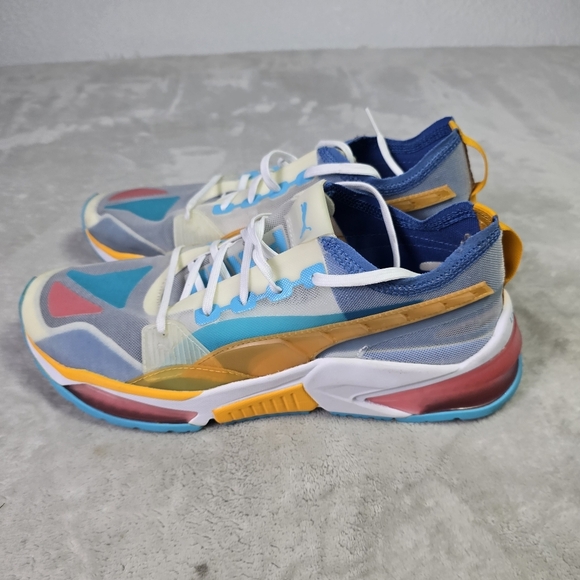 Puma LQDCELL Optic Sheer Multicolor Yellow White Blue Mens Size 10.5 Shoes - Picture 2 of 7